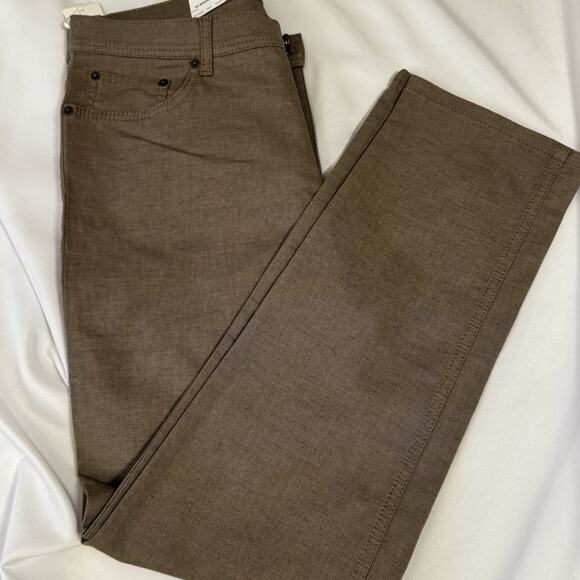 NWT Brax Two Tone Cooper Fancy Men 34x32 Brown 5 Pocket Casual PantsK - Picture 1 of 14